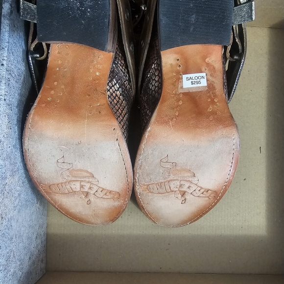 Freebird by Steven Snakeskin Ankle Boots with Brown Accents - Picture 3 of 6